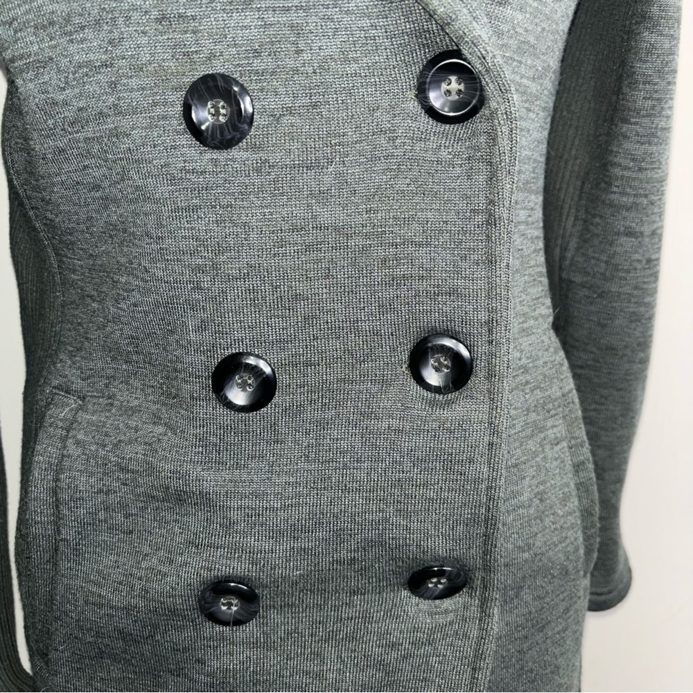 Market & Spruce olive green soft knit pea coat jacket size Small - Picture 3 of 10